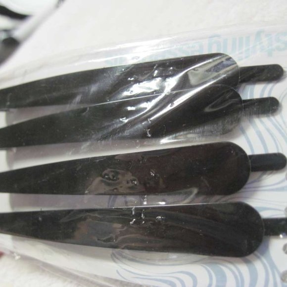 4 Conair Black Flat Wide Metal No Dent Pins Slides Leave No Creases Secure Hold - Picture 7 of 8